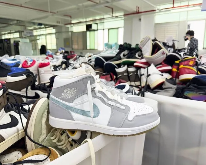 washed used shoes